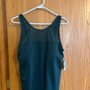NWT Land’s End Sz 14 Tankini Swim Top High Neck Mesh Chlorine Resistant